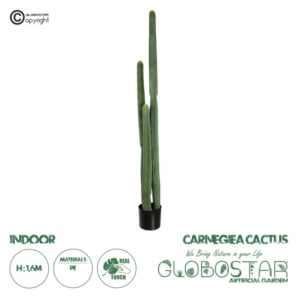 GloboStar® Artificial Garden CARNEGIEA CACTUS 20123 Τεχνητό Διακοσμητικό Φυτό Κάκτος Σαγκουάρο Υ160cm